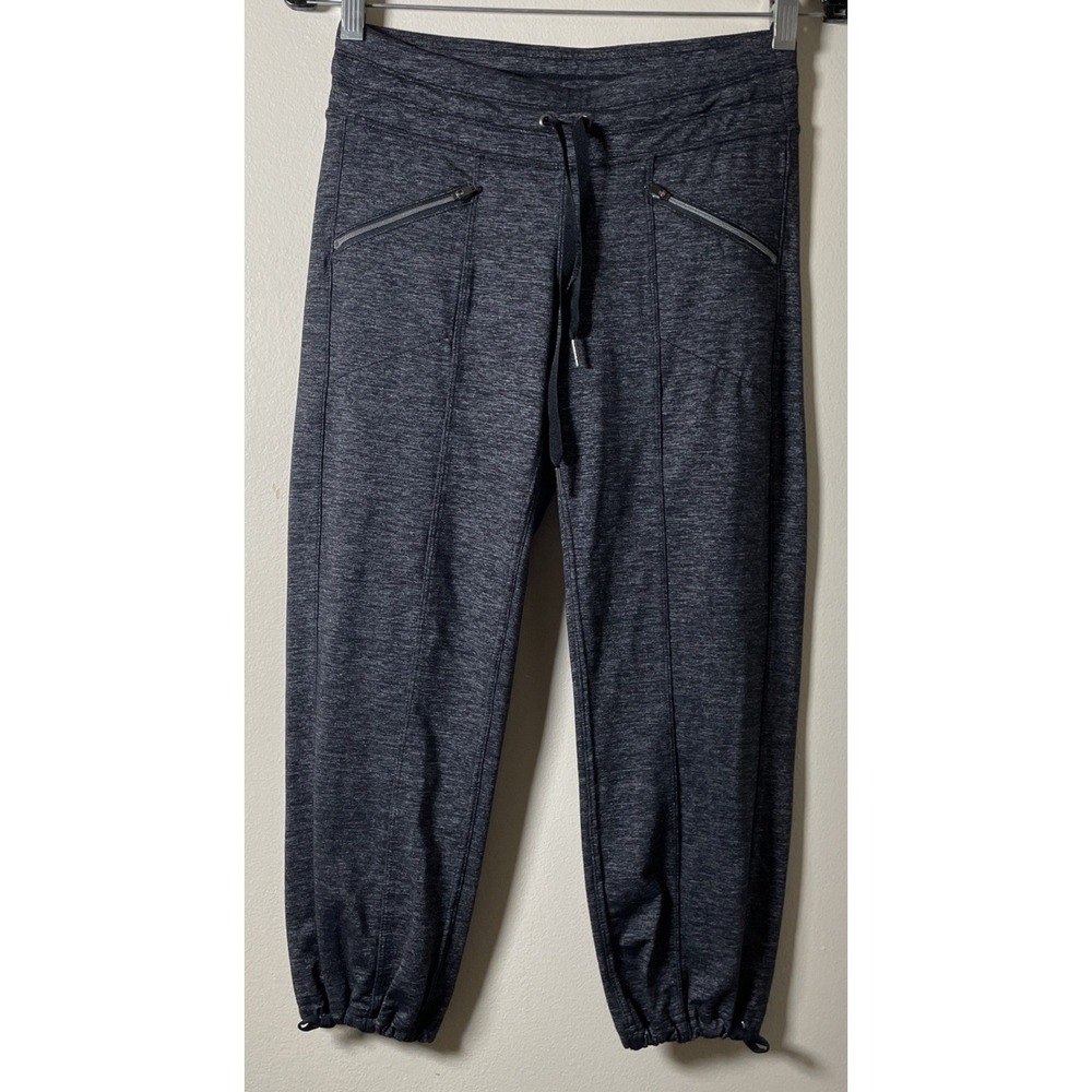 Athleta Black Heather Metro Quest Capri Gym Yoga Fitness Pant 438861 Women's XXS
